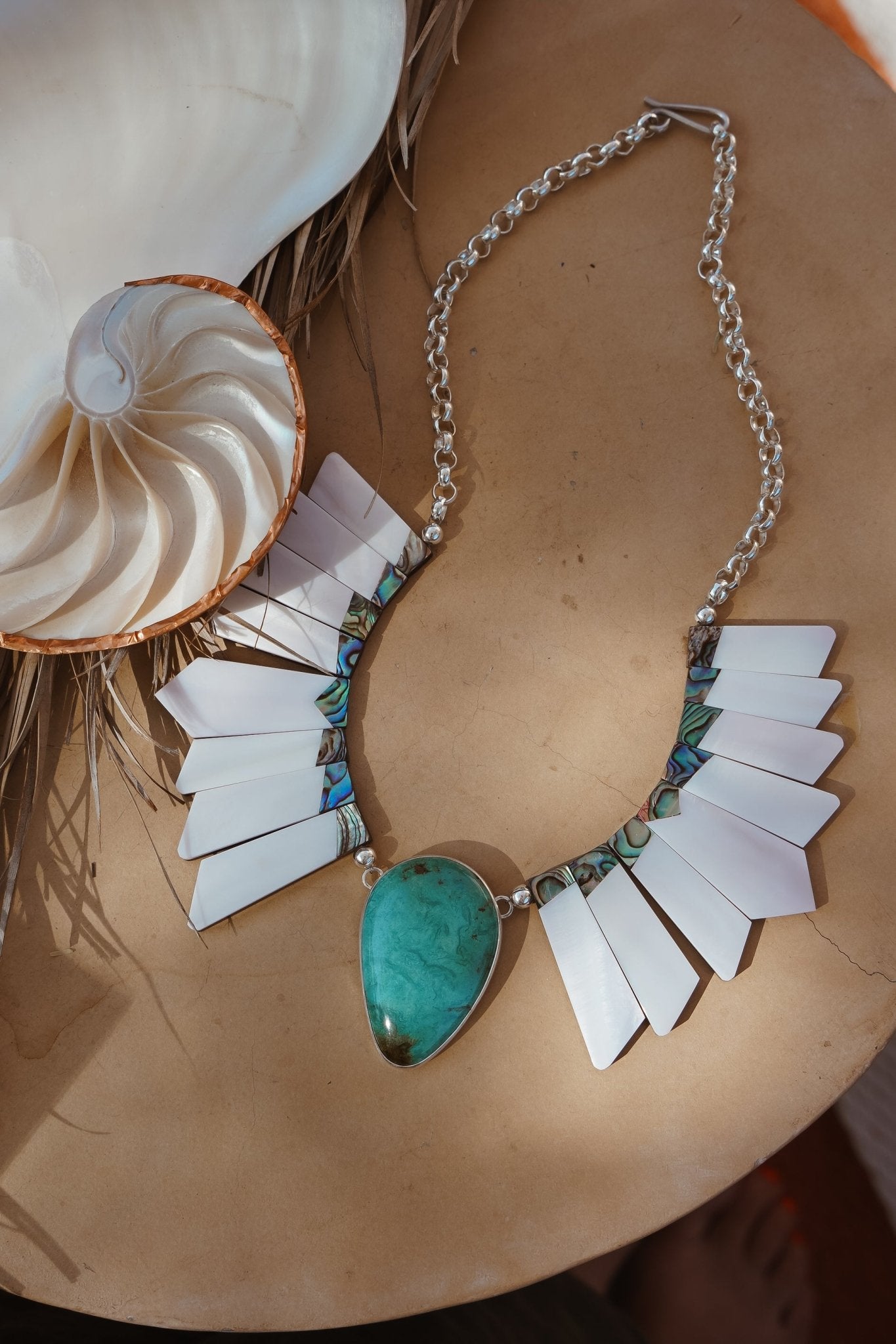 Canyon Wings Collar in Royston Turquoise - Golden Road Crafted