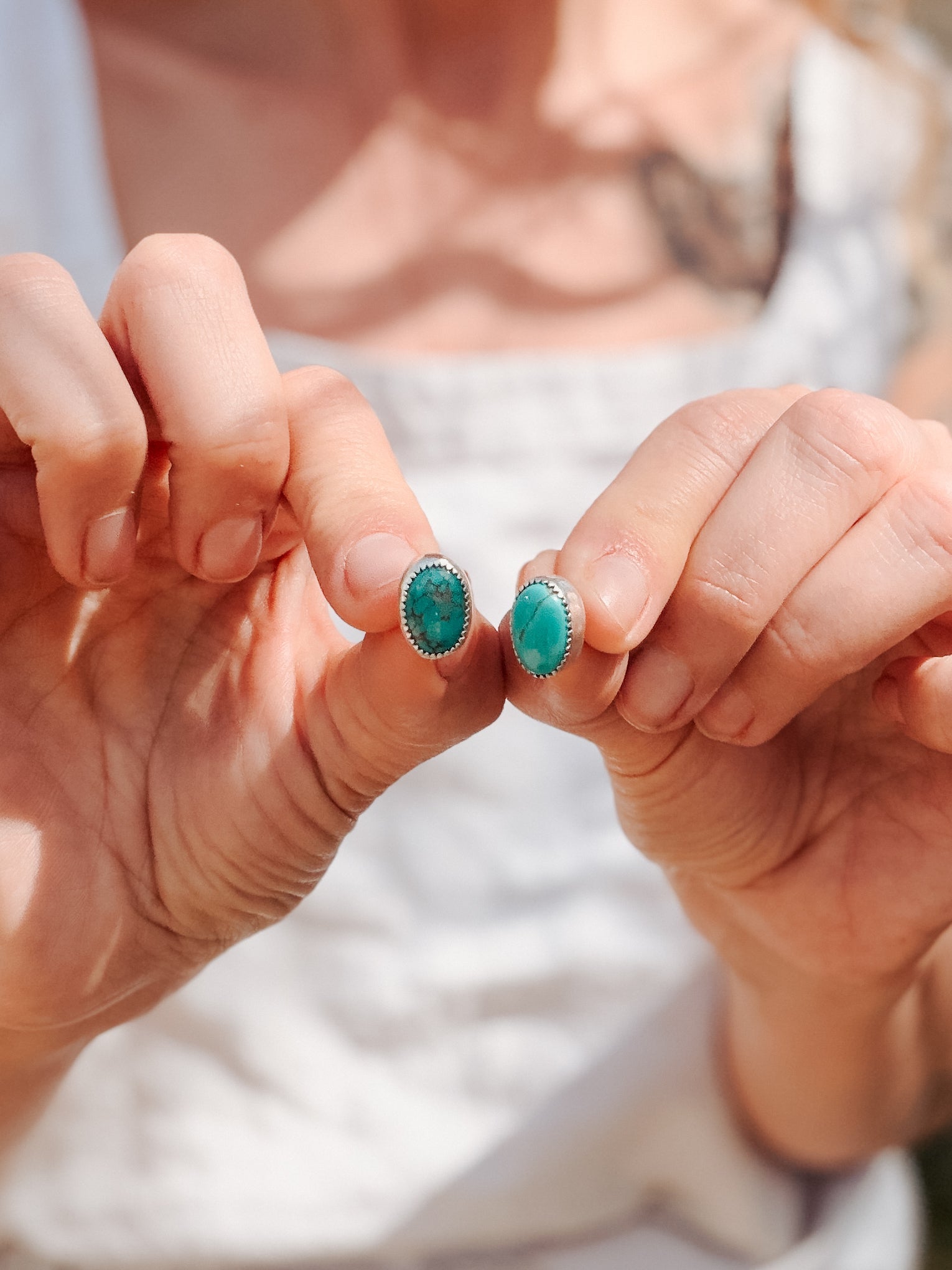Carico Lake Turquoise Stud Earrings - Golden Road Crafted
