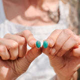 Carico Lake Turquoise Stud Earrings - Golden Road Crafted