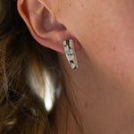 Cathedral Inlay Studs in White Buffalo & Opal - Golden Road Crafted