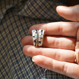 Cathedral Inlay Studs in White Buffalo & Opal - Golden Road Crafted