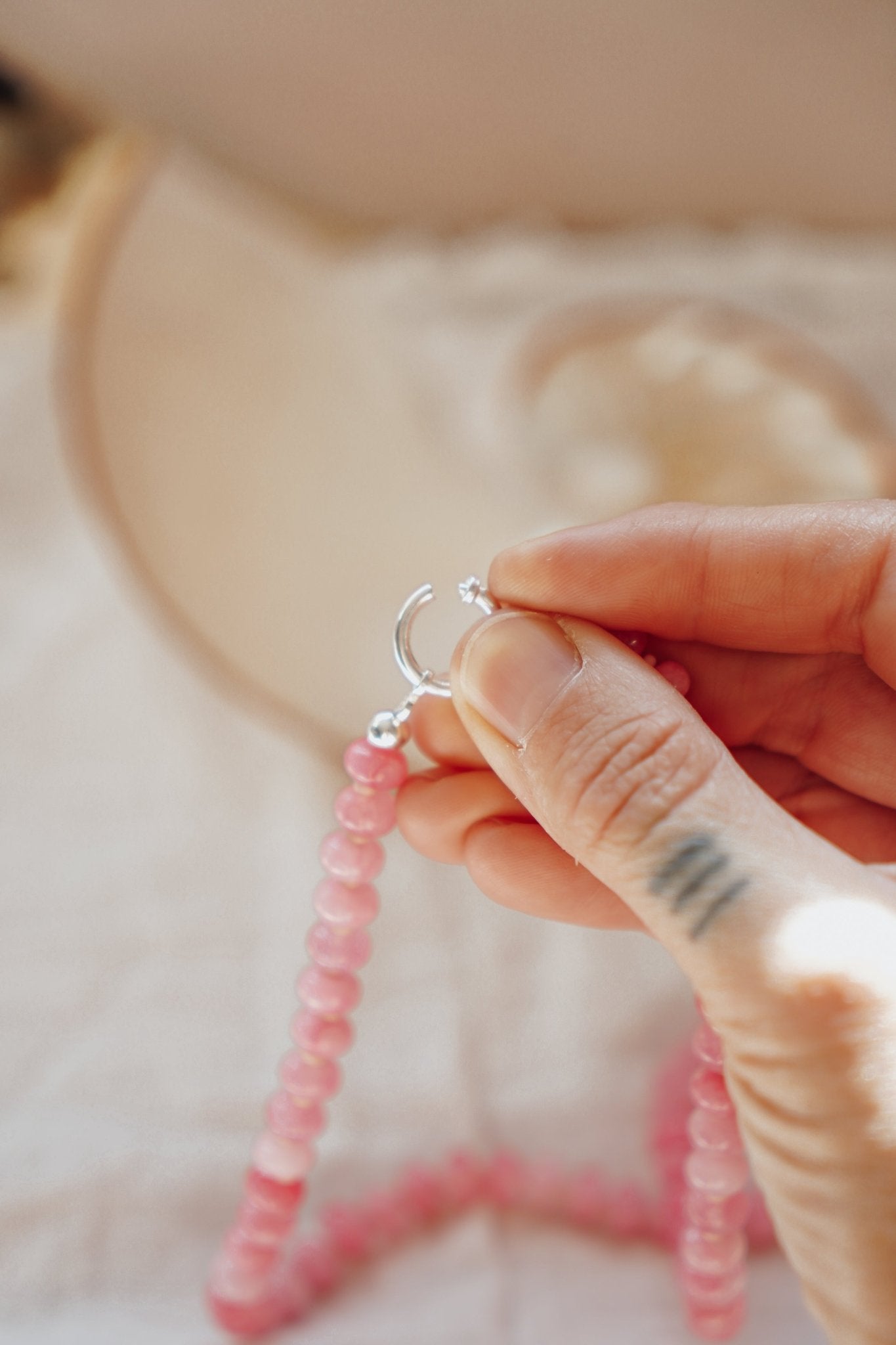 Charm Keeper in Rose Quartz - Golden Road Crafted