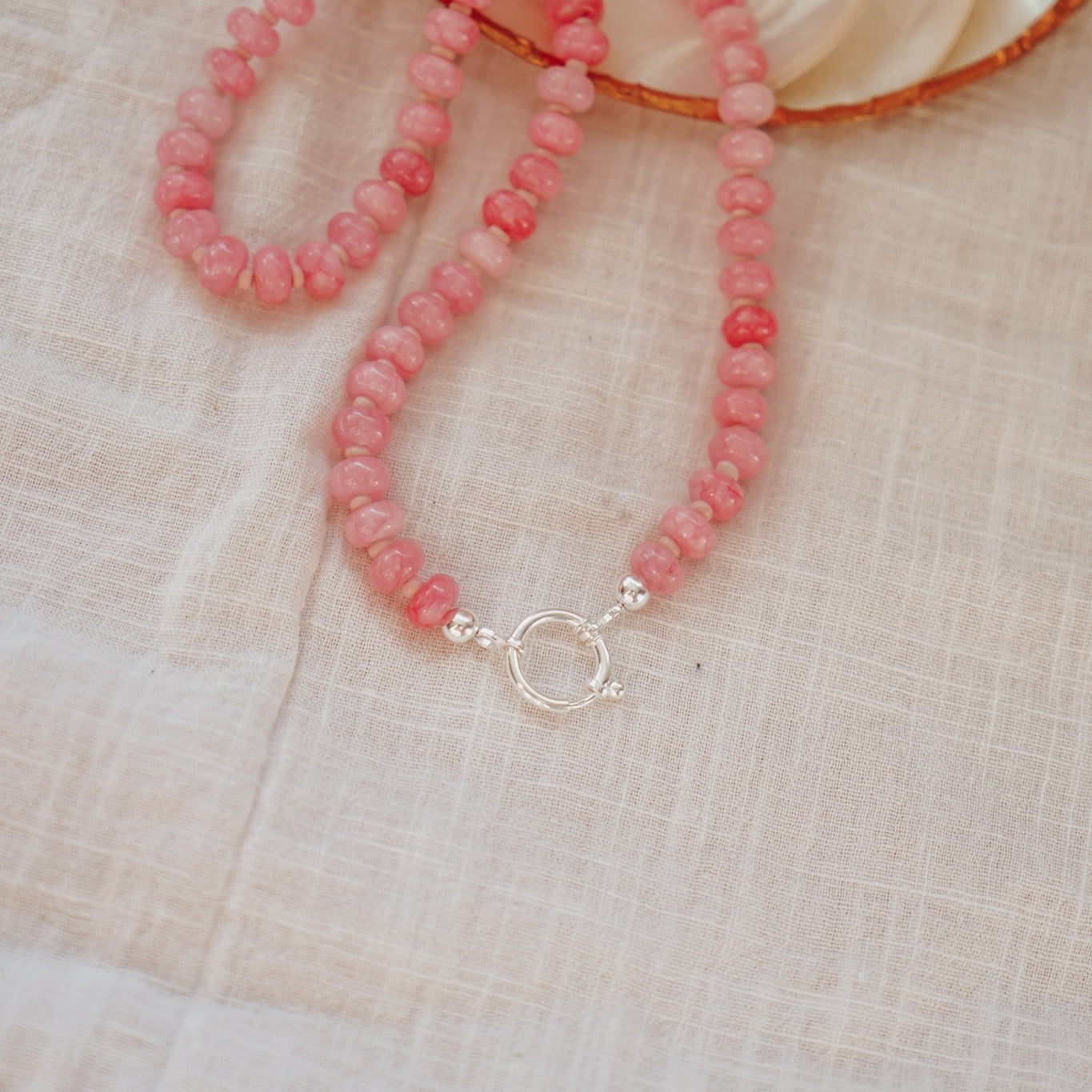 Charm Keeper in Rose Quartz - Golden Road Crafted