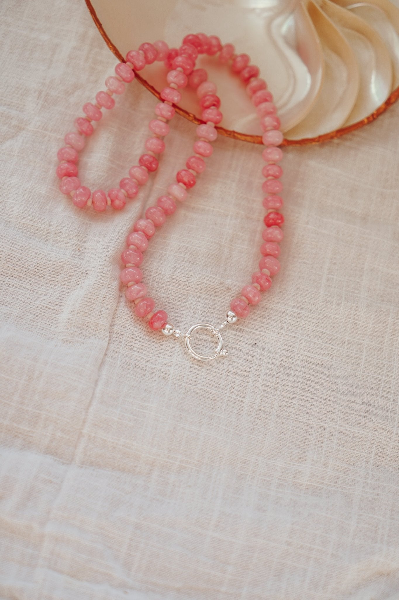 Charm Keeper in Rose Quartz - Golden Road Crafted