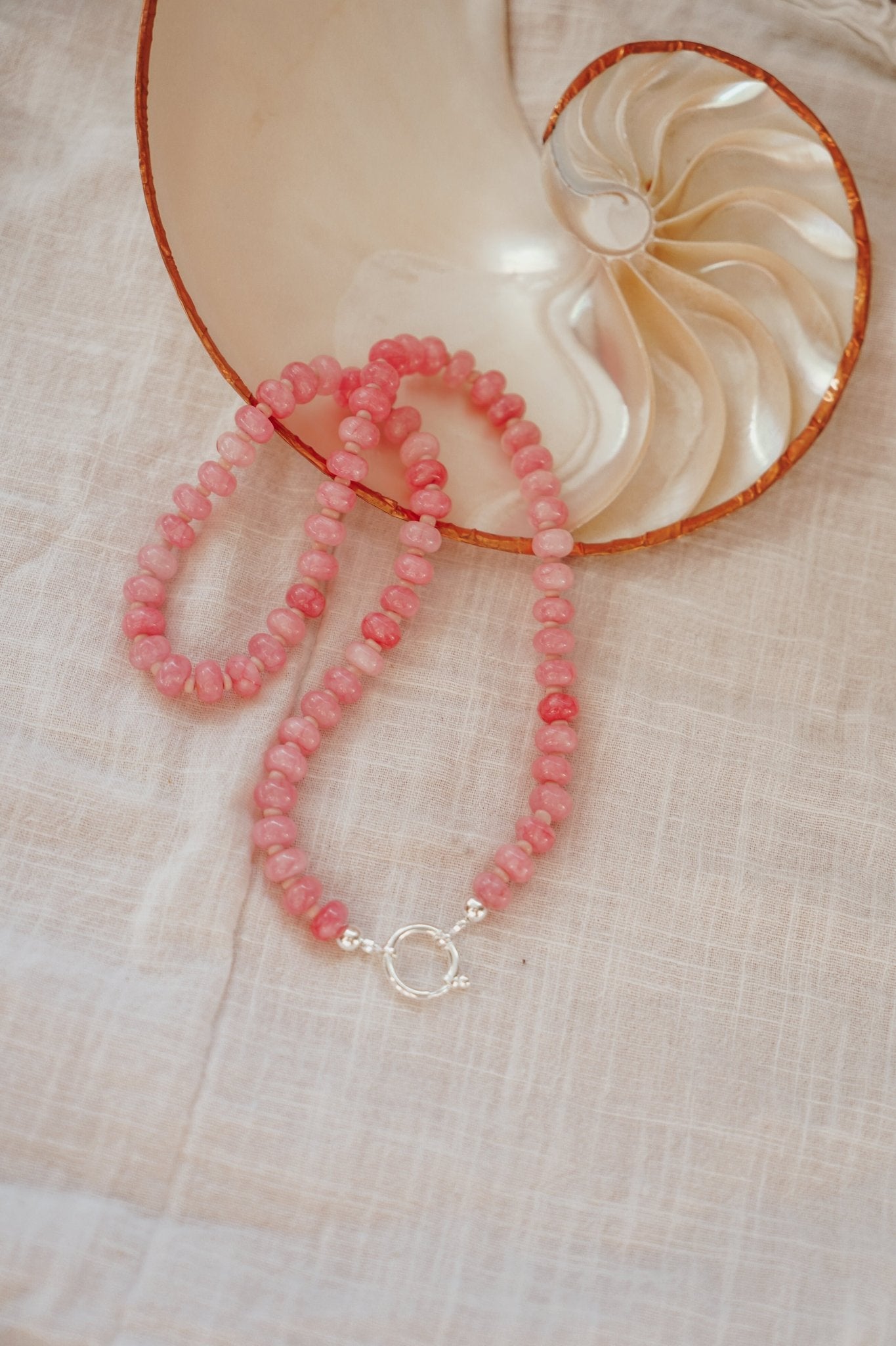 Charm Keeper in Rose Quartz - Golden Road Crafted