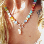 Charm Keeper in Selenite with Pearl Charm - Golden Road Crafted