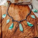 Charm Necklace in Emerald Rose - Golden Road Crafted