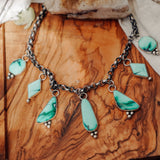 Charm Necklace in Emerald Rose - Golden Road Crafted