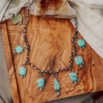 Charm Necklace in No. 8 Turquoise - Golden Road Crafted