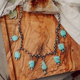 Charm Necklace in No. 8 Turquoise - Golden Road Crafted