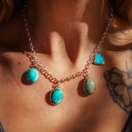 Charm Necklace in Royston & Kingman Turquoise - Golden Road Crafted