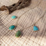 Charm Necklace in Royston & Kingman Turquoise - Golden Road Crafted