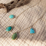 Charm Necklace in Royston & Kingman Turquoise - Golden Road Crafted