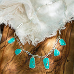 Charm Necklace in Tyrone Turquoise - Golden Road Crafted