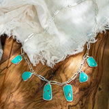 Charm Necklace in Tyrone Turquoise - Golden Road Crafted