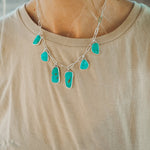 Charm Necklace in Tyrone Turquoise - Golden Road Crafted