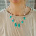 Charm Necklace in Tyrone Turquoise - Golden Road Crafted
