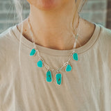 Charm Necklace in Tyrone Turquoise - Golden Road Crafted