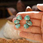 Cluster Earrings in Whitewater Turquoise - Golden Road Crafted