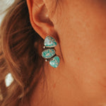 Cluster Earrings in Whitewater Turquoise - Golden Road Crafted