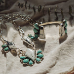 Cluster Necklace in White Buffalo & Kingman Turquoise - Golden Road Crafted