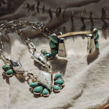 Cluster Necklace in White Buffalo & Kingman Turquoise - Golden Road Crafted