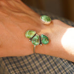 Cluster Wrap Cuff in Emerald Valley Turquoise - Golden Road Crafted