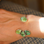 Cluster Wrap Cuff in Emerald Valley Turquoise - Golden Road Crafted