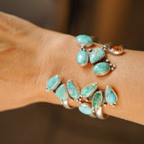 Cluster Wrap Cuff in Fox & Sonoran Mtn Turquoise - Golden Road Crafted
