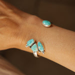 Cluster Wrap Cuff in Fox & Sonoran Mtn Turquoise - Golden Road Crafted