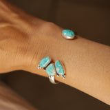 Cluster Wrap Cuff in Fox & Sonoran Mtn Turquoise - Golden Road Crafted