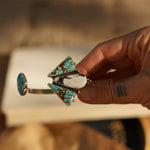 Cluster Wrap Cuff in No. 8, White Buffalo, & Hubei Turquoise - Golden Road Crafted