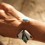 Cluster Wrap Cuff in No. 8, White Buffalo, & Hubei Turquoise - Golden Road Crafted