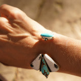 Cluster Wrap Cuff in No. 8, White Buffalo, & Hubei Turquoise - Golden Road Crafted