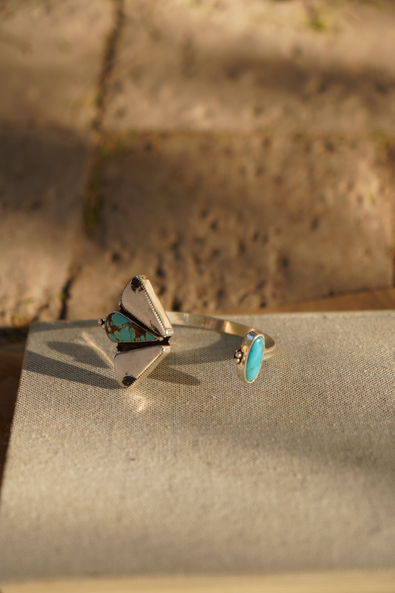 Cluster Wrap Cuff in No. 8, White Buffalo, & Hubei Turquoise - Golden Road Crafted