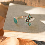 Cluster Wrap Cuff in No. 8, White Buffalo, & Hubei Turquoise - Golden Road Crafted
