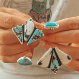 Cluster Wrap Cuff in No. 8, White Buffalo, & Hubei Turquoise - Golden Road Crafted