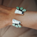 Cluster Wrap Cuff in White Buffalo & Kingman Turquoise - Golden Road Crafted