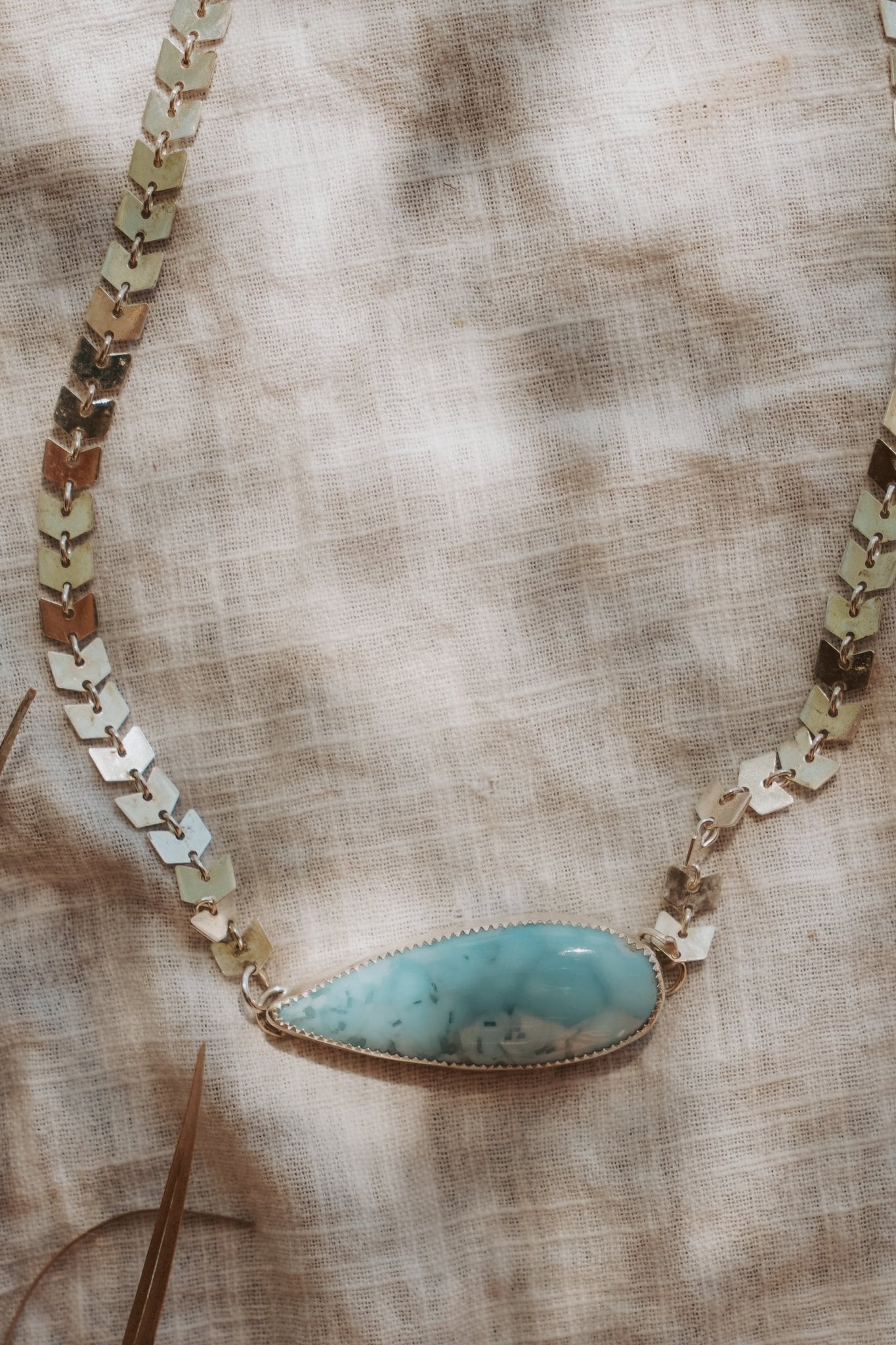 Cosmic Choker in Larimar - Golden Road Crafted