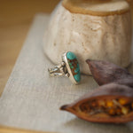 Creosote Ring in Sonoran Mountain Turquoise (size 7.5) - Golden Road Crafted