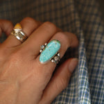 Creosote Ring in Sonoran Mountain Turquoise (size 8) - Golden Road Crafted