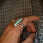 Creosote Ring in Sonoran Mountain Turquoise (size 8) - Golden Road Crafted