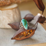 Creosote Ring in Sonoran Mountain Turquoise (size 8.5) - Golden Road Crafted