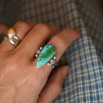 Creosote Ring in Sonoran Mountain Turquoise (size 8.5) - Golden Road Crafted