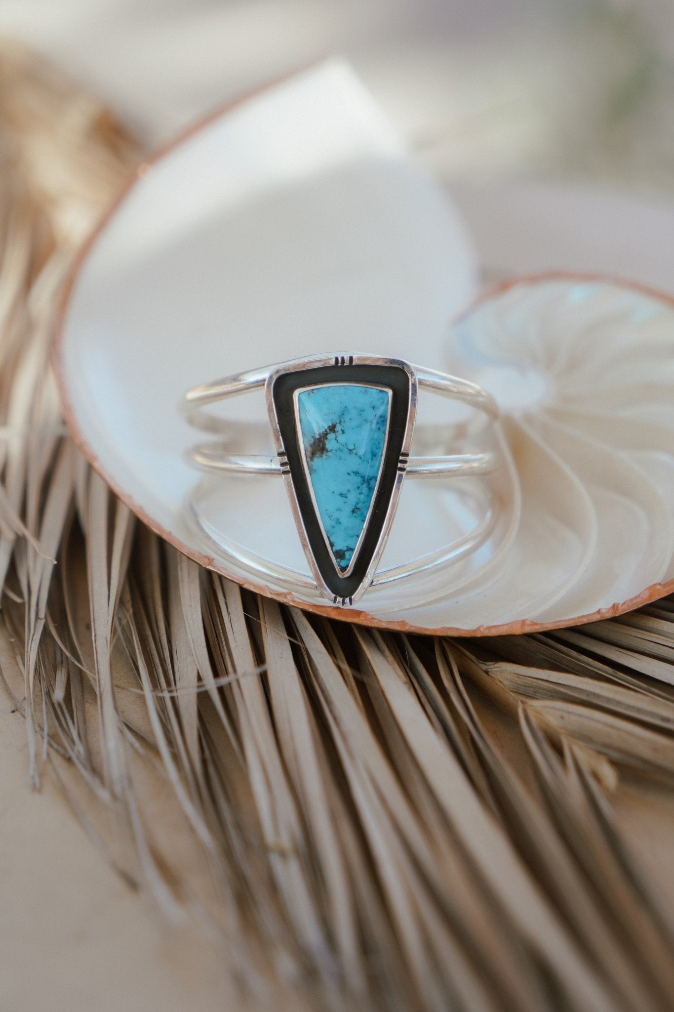 Cuff in Kingman Turquoise - Golden Road Crafted