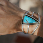 Cuff in Kingman Turquoise - Golden Road Crafted