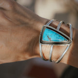 Cuff in Kingman Turquoise - Golden Road Crafted