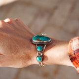 Cuff in Royston & Hubei Turquoise - Golden Road Crafted
