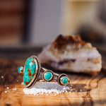 Cuff in Royston & Hubei Turquoise - Golden Road Crafted