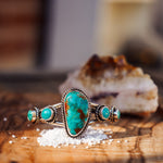 Cuff in Royston & Hubei Turquoise - Golden Road Crafted